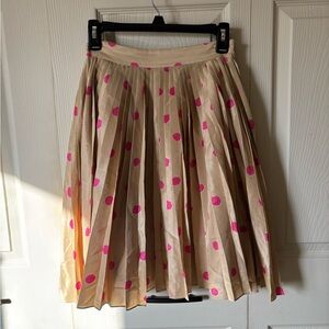 Kate Spade Beige Skirt with Pink Polka Dots